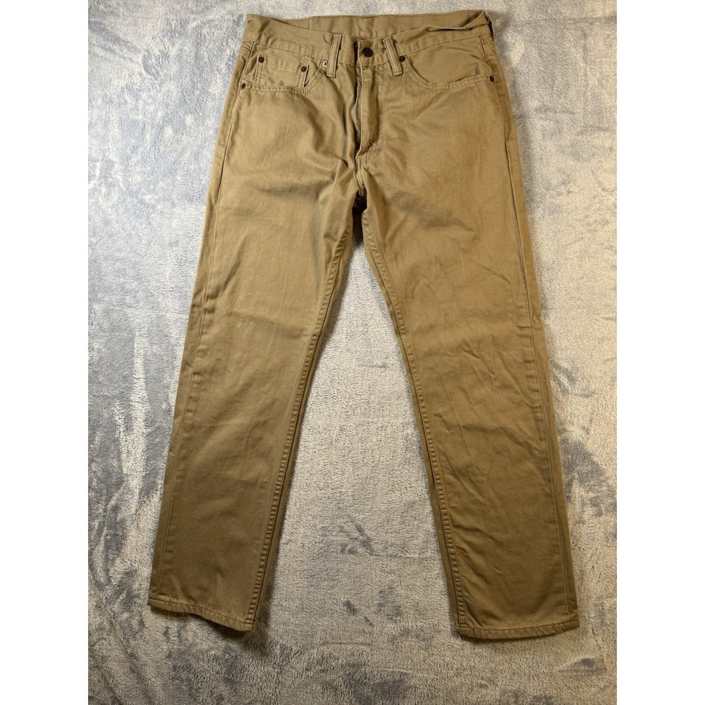 Levis 505 Regular Fit Jeans Mens 32x30 Tan Straight Leg Denim PC9-00505-0718